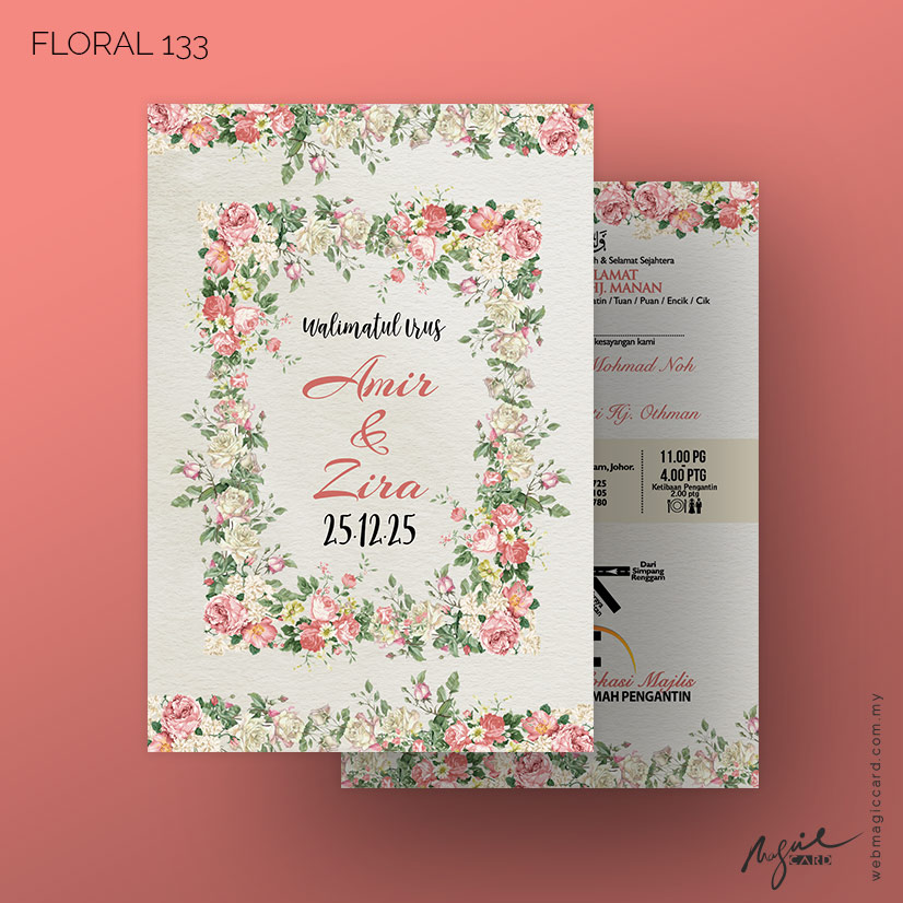 Kad Kahwin by Magic Card - Floral 133