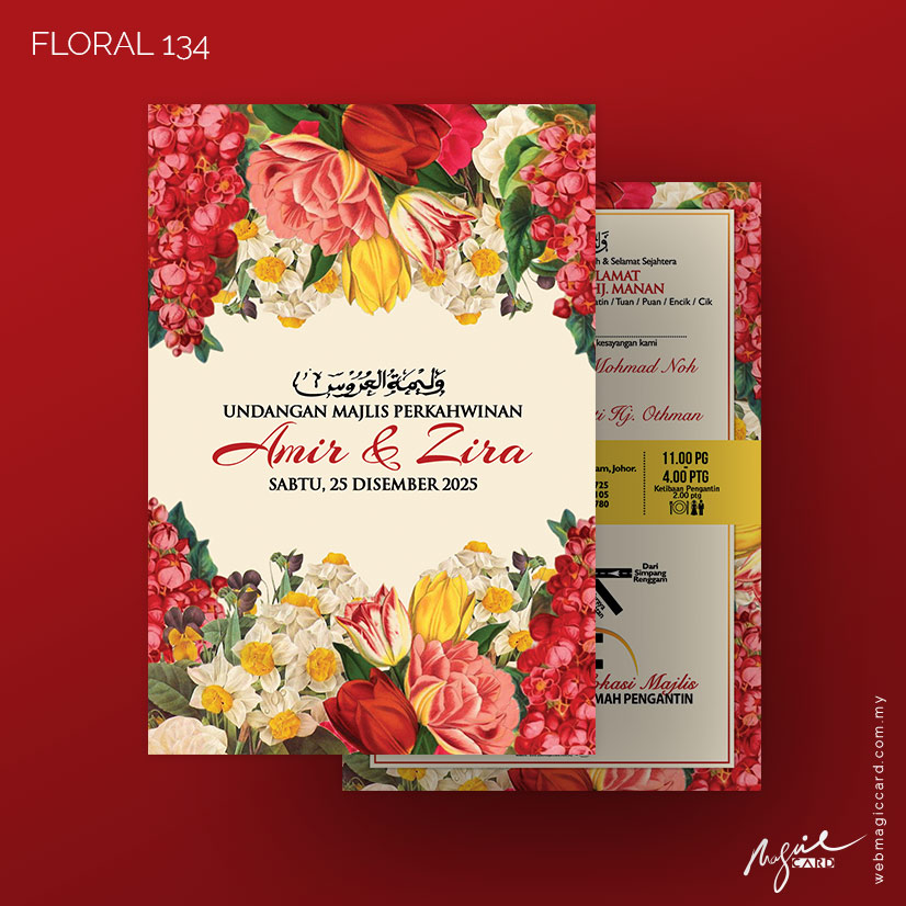 Kad Kahwin by Magic Card - Floral 134